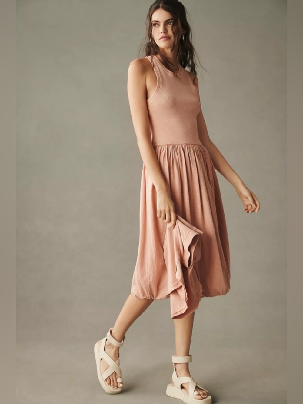 Daily Practice by Anthropologie Center Court Dress In Vintage Peach Size XS